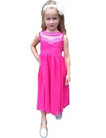 fuchsia roze kinder gala jurk