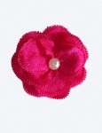 Bruidsmeisjes haarklemmetje fuchsia roze met een pareltje in het midden