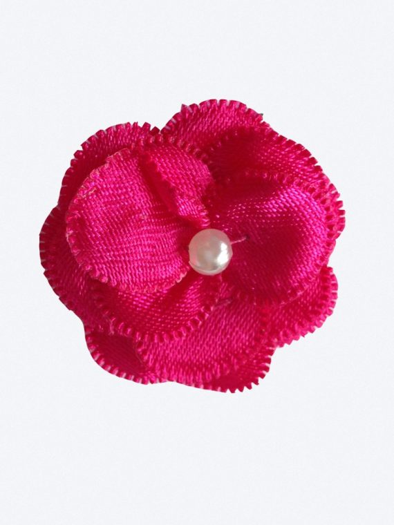 Bruidsmeisjes haarklemmetje fuchsia roze met een pareltje in het midden