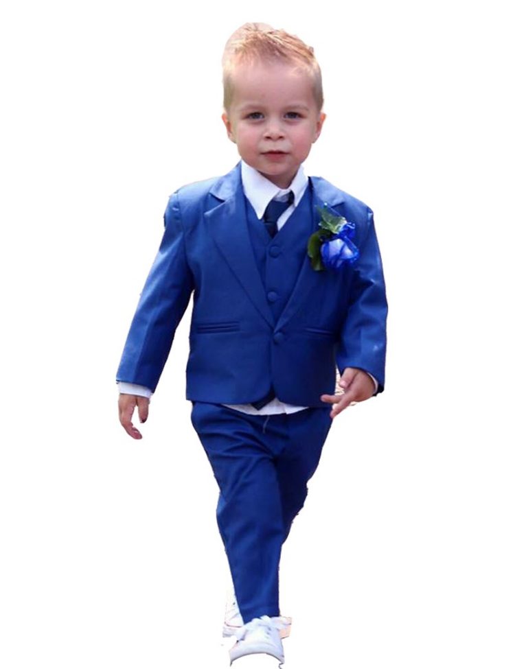 baby 5-delig bruidsjonker kostuum in de kleur konings blauw