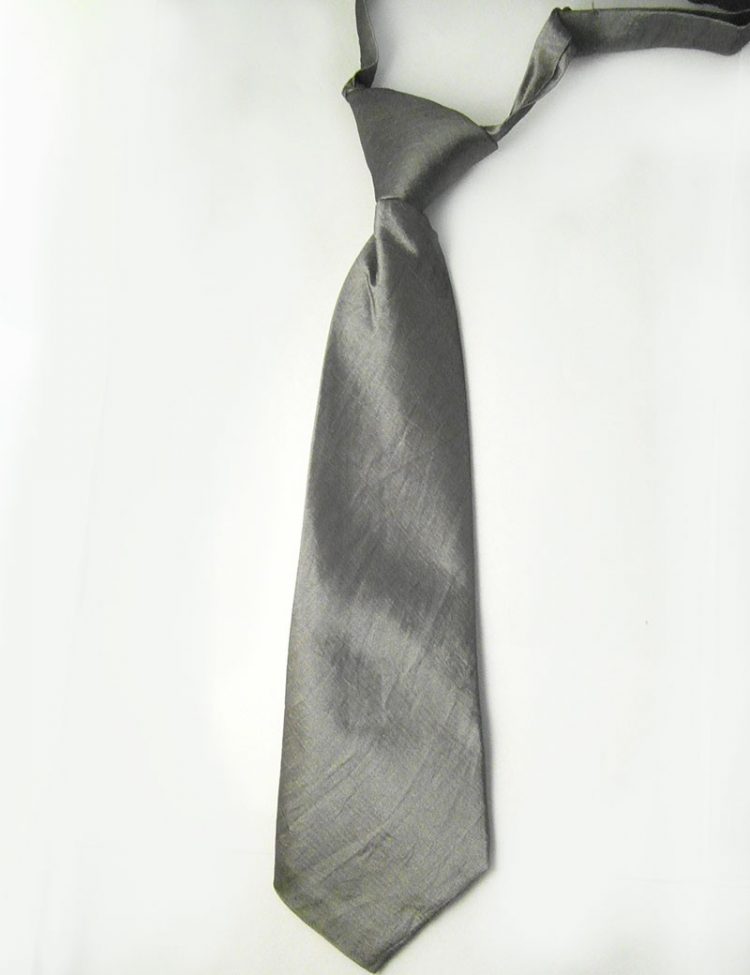 Bruidsjonkers stropdas effen in de kleur grijs