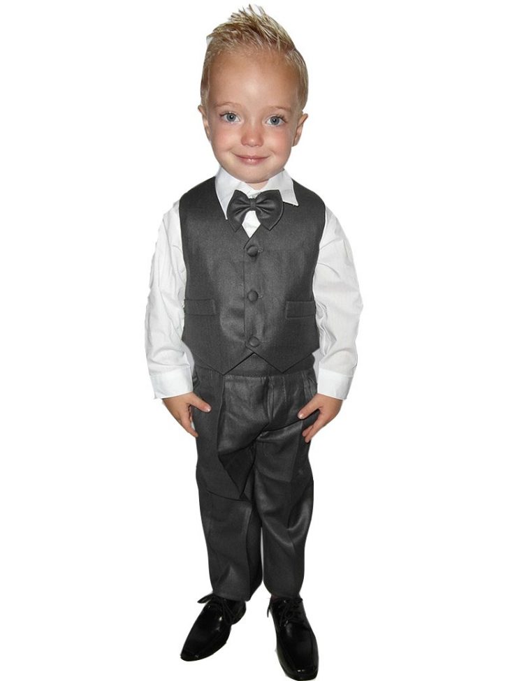 5-delig bruidsjonkers / baby kostuum Julian in de kleur donker grijs