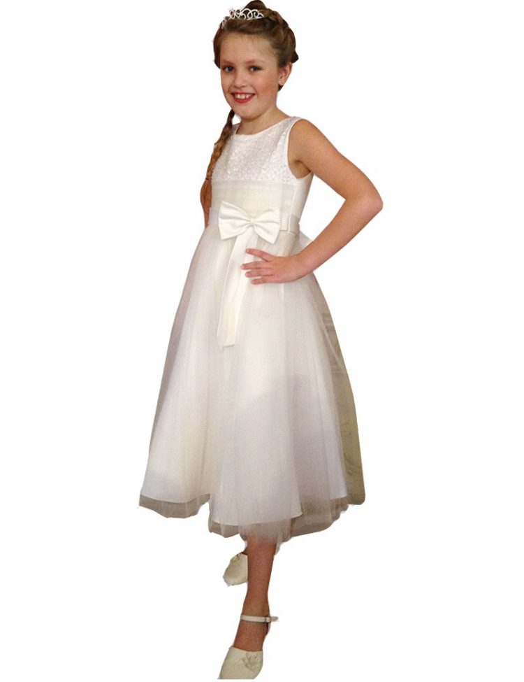 bruidsmeisjes jurk Elise met een tule rok en een strik op de middel